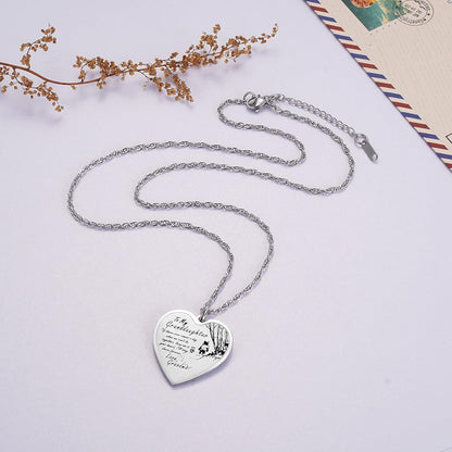 to My Granddaughter Necklace Keychain from Grandma Grandpa, Pooh Bear Piglet Jewelry Gifts for Granddaughter, Inspirational Heart Pendant Gift for Granddaughter from Grandparents