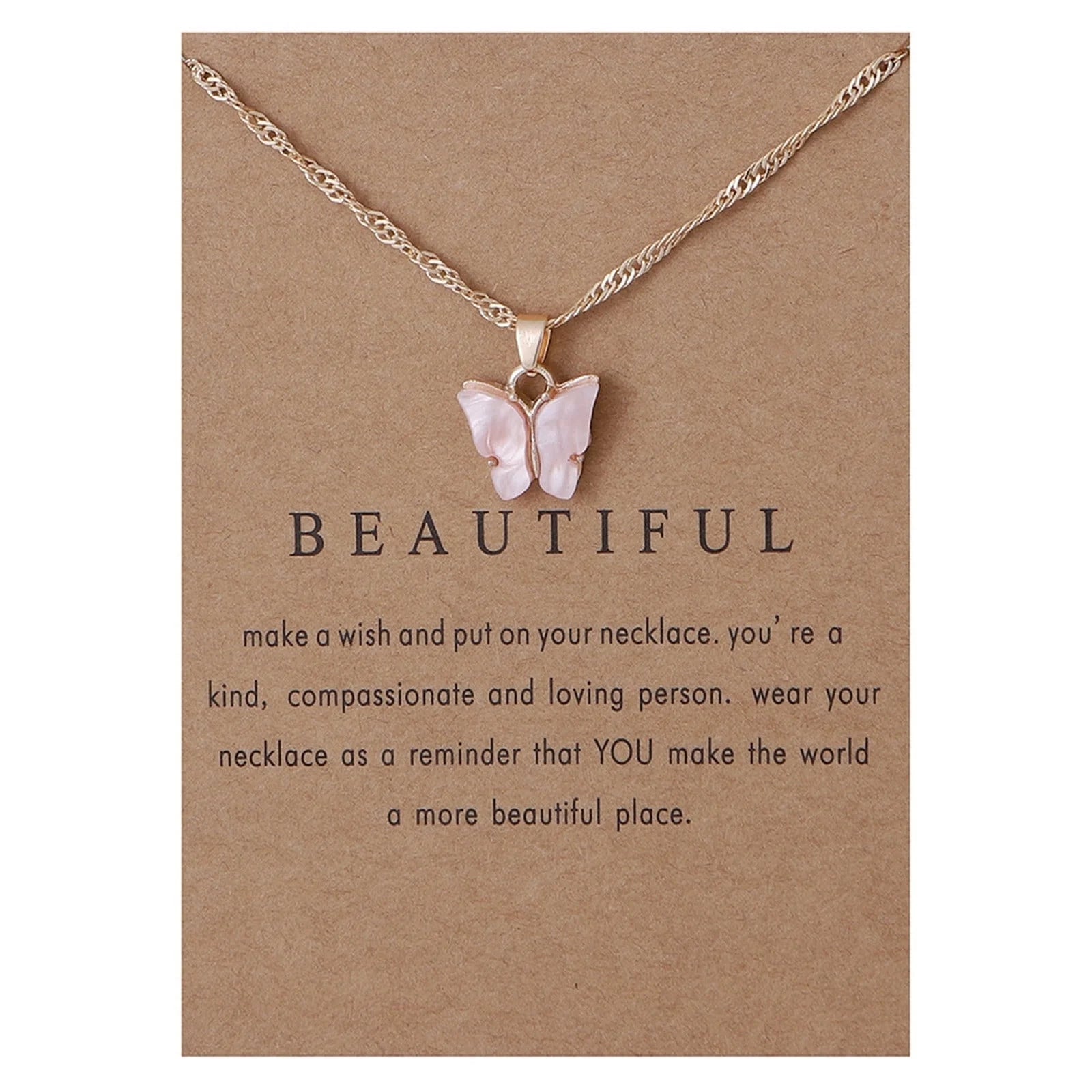 BEAUTIFUL Sweet Acrylic Butterfly Necklace 