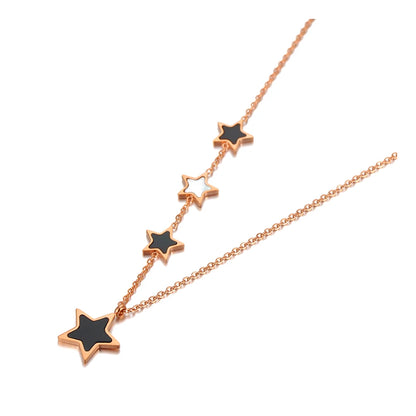 Original Titanium Stainless Steel Black Acrylic Star Choker Necklaces for Women Trendy Charm Pendant Necklace N20186